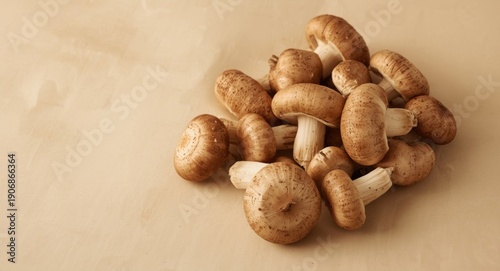 Fresh shiitake mushrooms on...