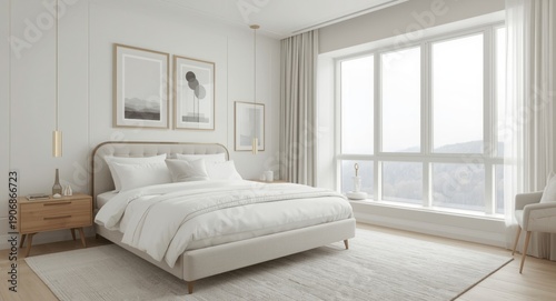 Elegant Nordic style bedroo...