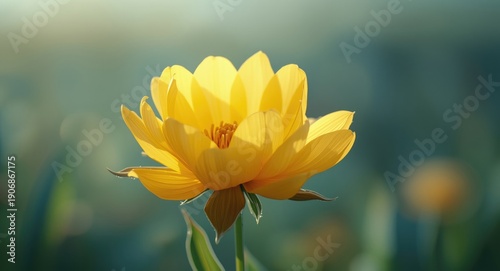 Luminous yellow flower open...