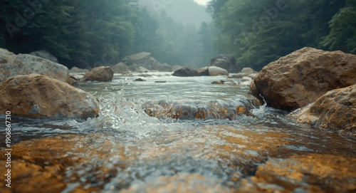 Gentle water flow across go...