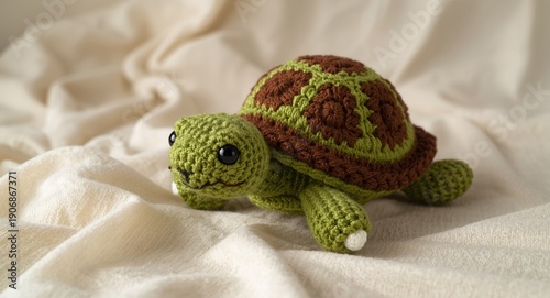 A detailed crocheted turtle...