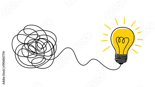 Untangling complexity a light bulb emerges from a chaotic scribble