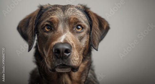 Close portrait of a dog dis...