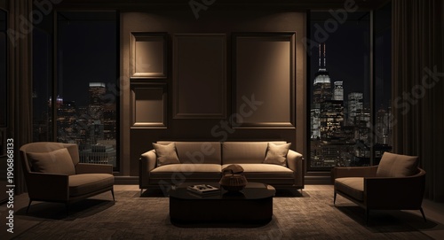 Chic living room interior f...