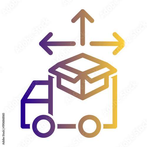 Systematic process of making products available to consumers through channels (Outline Gradient Style)