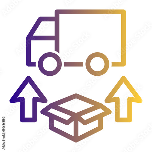 Physical act of placing cargo onto a transport vehicle for shipment (Outline Gradient Style)