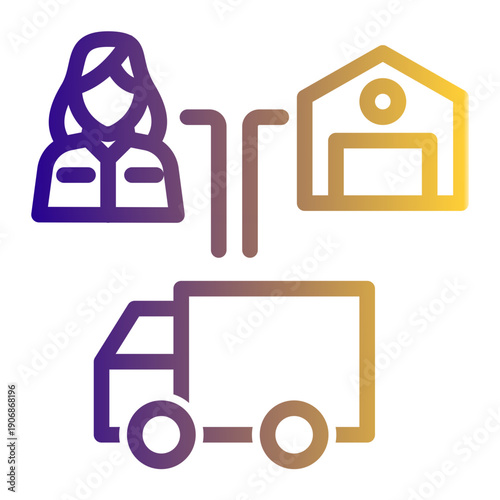 Management of the storage and movement of finished products to the end user (Outline Gradient Style)