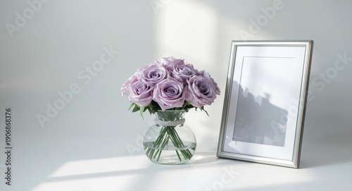 Clean white backdrop with v...