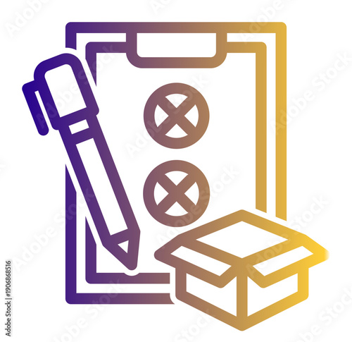 Action of revoking or nullifying a previously placed purchase or sales order (Outline Gradient Style)