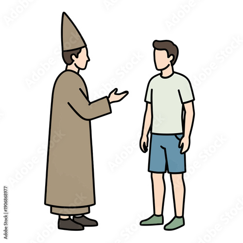 Priest Speaking To Young Man UI Icon