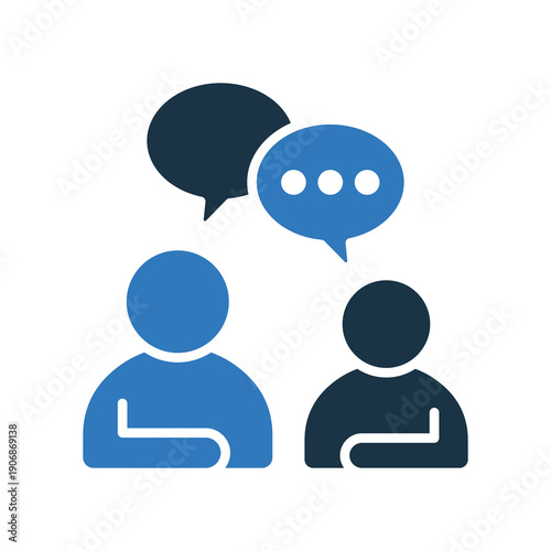 Discussion mixed color icon  Vector Illustration 