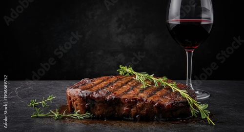 Authentic grilled steak wit...