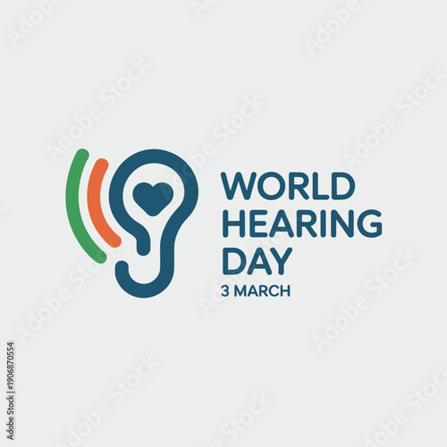 World Hearing Day Logo with Heart Shaped Ear