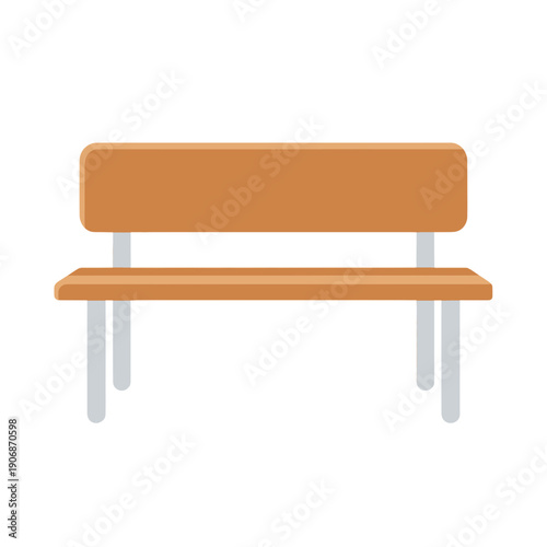 Wooden Bench Icon For Apps User Interfaces