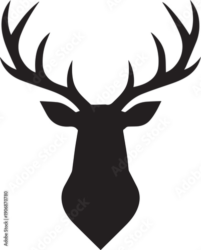 Deer Black Silhouette Vector Illustration