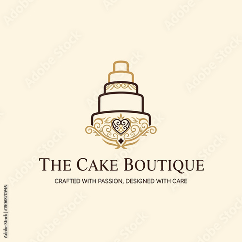 The Cake Boutique Wedding Cake Logo Design.