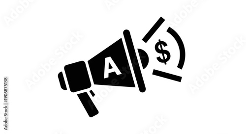 Megaphone Advertising Dollar Sign Promotion.
