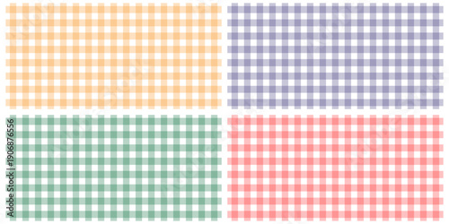 cute pattern for picnic blanket design. Pastel multicolored tartan check plaid graphic for tablecloth, oilcloth, other modern everyday spring summer fashion Easter holiday textile or paper print.