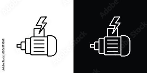 Photography Motor Icon Sheet Black And White
