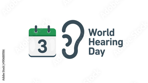 World Hearing Day Awareness Calendar Icon