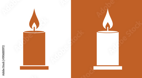Candle Icons Collection in Flat Style