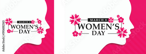 march 8th international happy womens day banner