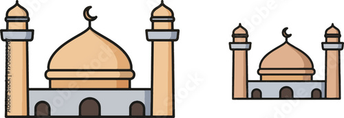 Ramadhan Kareem mosque building architecture - a religious landmark for the Islamic holy month of fasting