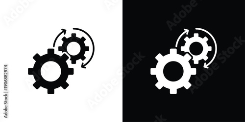 Automation icon sheet black and white