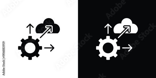 Deploy icon sheet black and white