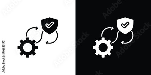 Security icon sheet black and white