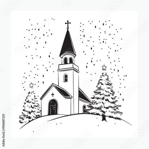 church in winter