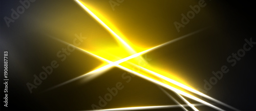 Bright yellow light streaks radiate from central point. Dark background emphasizes intense glow, creating dramatic effect.