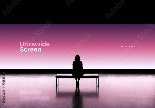 Ultrawide Expo Screen with Bench Mockup