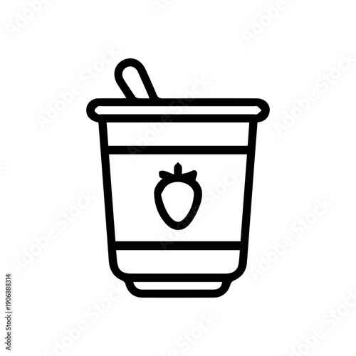 Yogurt cup with strawberry