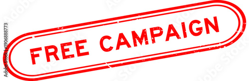 Grunge red free campaign word rubber seal stamp on white background