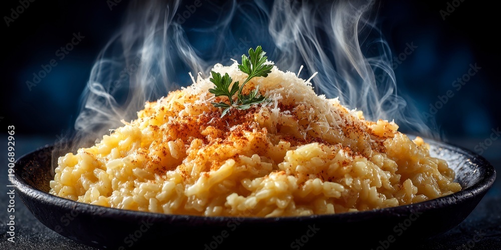 custom made wallpaper toronto digitalsteaming risotto with parmesan cheese on top, against a dark background with a shallow depth of field