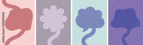 Vibrant Abstract Wavy Shapes Poster Set with Soft Pastel Colors, Minimal Flowing Lines and Modern Creative Background Design