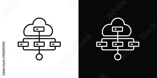 Virtualization icon sheet black and white