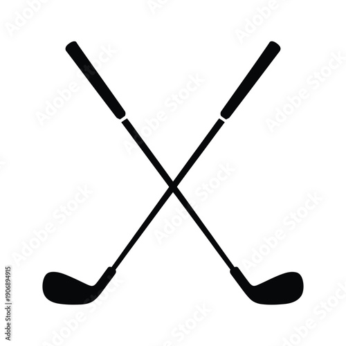 Pair of Iron or Wedge Golf Club Flat Vector Icon, Sports App Interface, Golf Website, Athletic Equipment Illustration