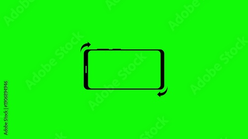 Rotate phone icon animation with green screen background