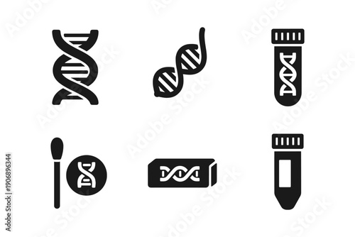 DNA, genetic testing, laboratory research, healthcare diagnostics, vector illustration