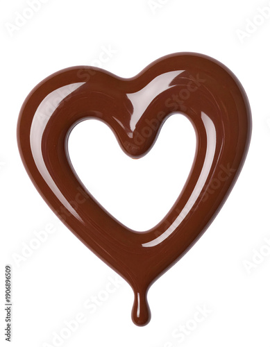 Dark Chocolate Heart Shape with Melting Drip Effect
