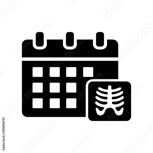 X-ray appointment calendar icon. Vector illustration for medical schedule