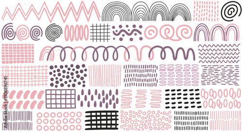 Abstract Collection of Hand Drawn Patterns and Geometric Doodles