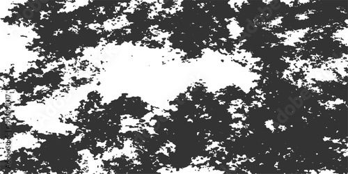 An abstract black ink splat texture creates a grungy, dirty background design for this vintage illustration