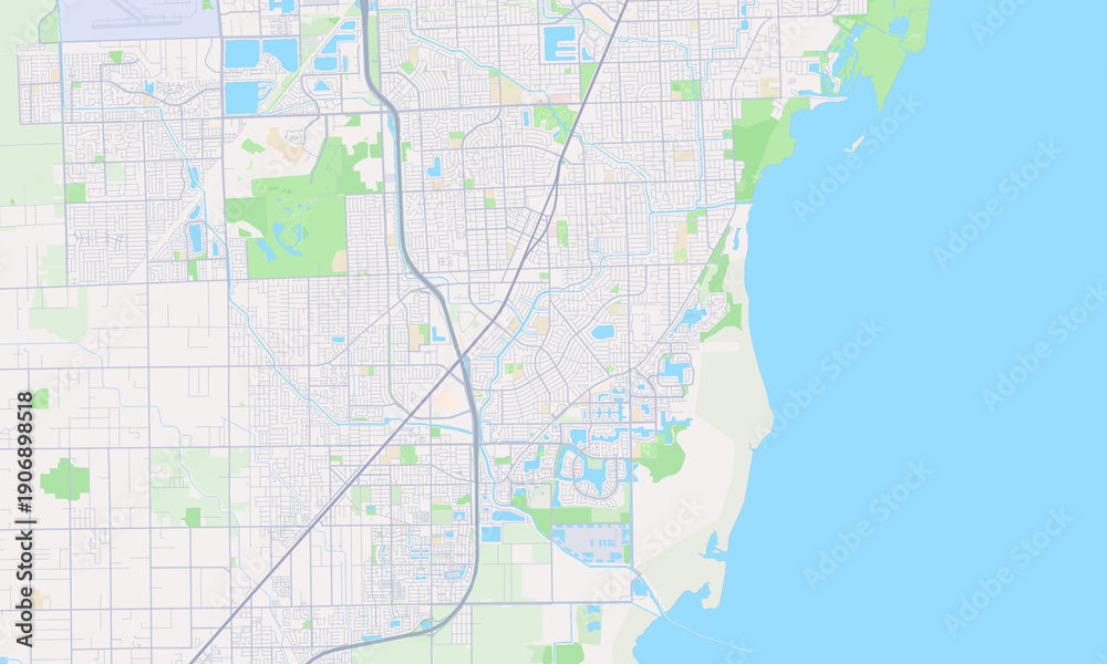 Fototapeta premium Cutler Bay Florida map