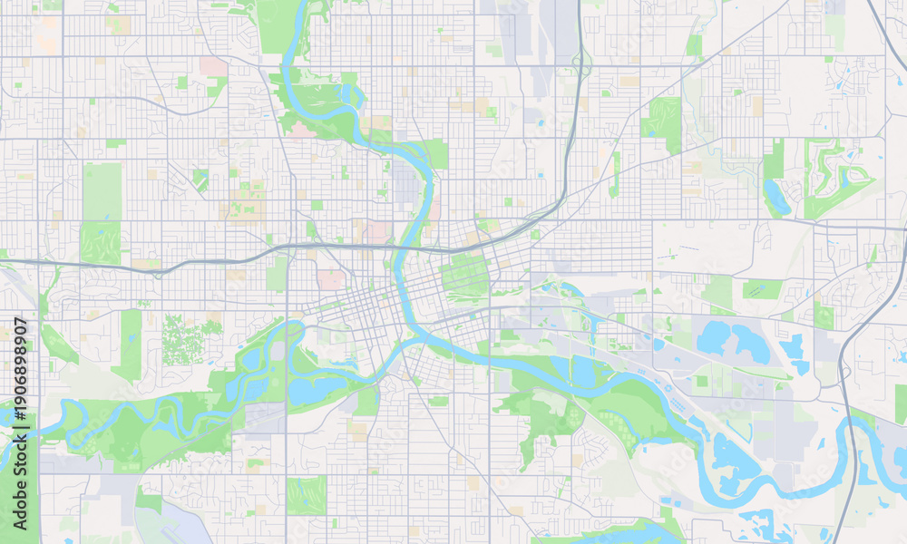 Obraz premium Des Moines Iowa map