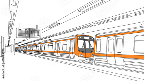 Urban subway train line art - modern transportation design