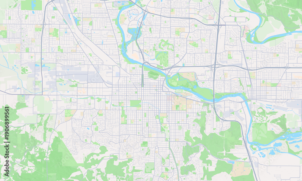 Obraz premium Eugene Oregon map
