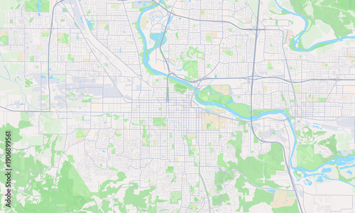 Принти на полотні Eugene Oregon map